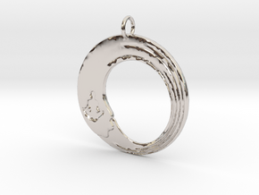 Enso Pendant in Rhodium Plated Brass