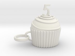 Cupcake 5 in White Natural Versatile Plastic