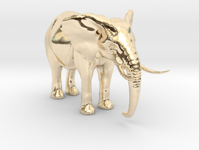 African Alpha Elephant in 14k Gold Plated Brass