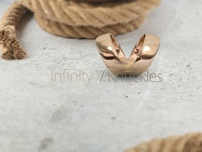 The Infinity V Knuckle Ring in Polished Gold Steel