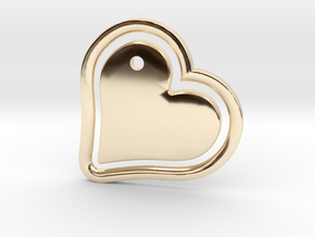  Heart in my Heart (w. customization tool) in 14k Gold Plated Brass