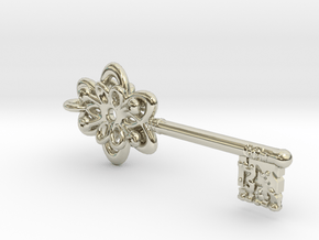 Vault Key Necklace Pendant in 14k White Gold