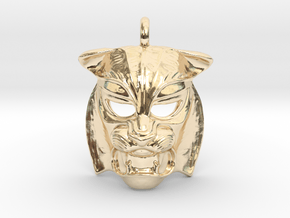 Tiger kabuki-style  Pendant in 14k Gold Plated Brass