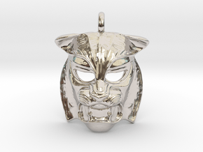 Tiger kabuki-style  Pendant in Rhodium Plated Brass