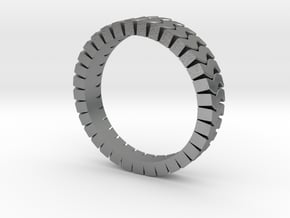 Ø0.674 inch/Ø17.13 mm Wave Ring Model A in Natural Silver