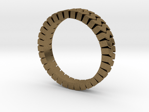 Ø0.674 inch/Ø17.13 mm Wave Ring Model A in Natural Bronze