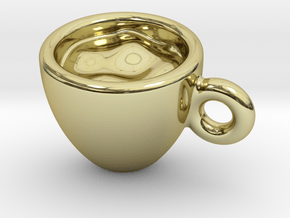 Coffee Cup Earring Or Pendant in 18k Gold Plated Brass