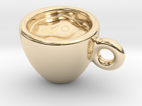 Coffee Cup Earring Or Pendant in 14K Yellow Gold