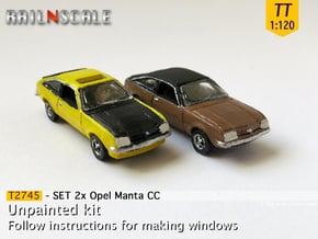SET 2x Opel Manta CC (TT 1:120) in Smooth Fine Detail Plastic