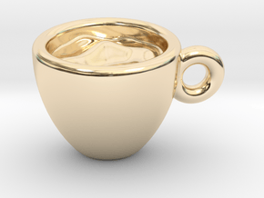 Coffee Cup Little Earring in 14K Yellow Gold
