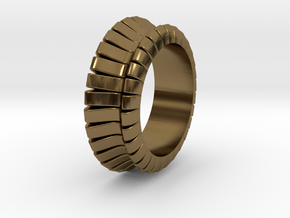 Ø0.683 inch/Ø17.35 mm WAVE RING MODEL B in Polished Bronze