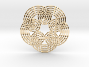 0533 Motion Of Points Around Circle (5cm) #010 in 14k Gold Plated Brass