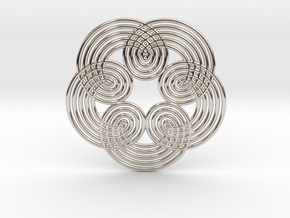 0533 Motion Of Points Around Circle (5cm) #010 in Rhodium Plated Brass