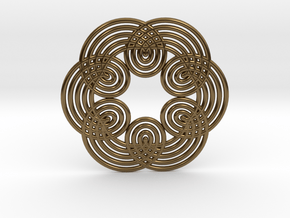 0534 Motion Of Points Around Circle (5cm) #011 in Polished Bronze