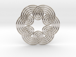 0534 Motion Of Points Around Circle (5cm) #011 in Rhodium Plated Brass