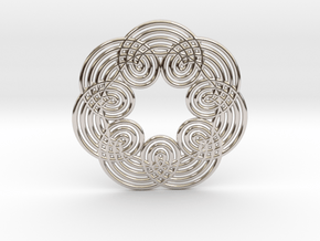 0535 Motion Of Points Around Circle (5cm) #012 in Rhodium Plated Brass
