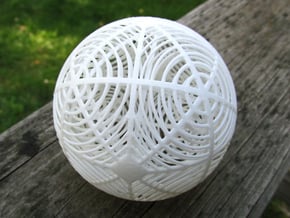 Moiré Sphere in White Natural Versatile Plastic