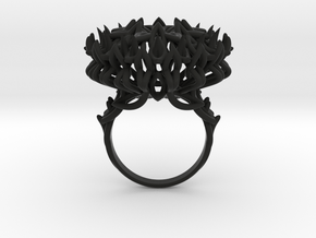Ring The Thistle/ size 9 1/2 US (19.4 mm) in Black Natural Versatile Plastic