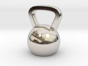 Mini Kettlebell Charm in Rhodium Plated Brass