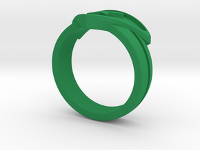 Power Ring Double Banded Sz 8 in Green Processed Versatile Plastic