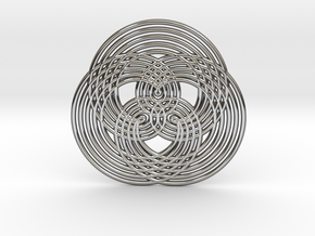0573 Triple Rotation Of Points (5 cm) #005 in Fine Detail Polished Silver