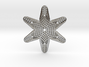 0572 Triple Rotation Of Points (5 cm) #004 in Fine Detail Polished Silver