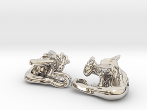 Cuddley Baby Dragons in Rhodium Plated Brass