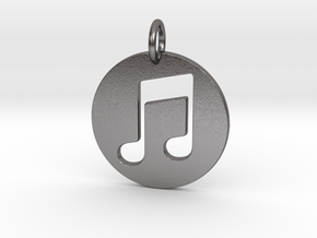 Music Note in Polished Nickel Steel