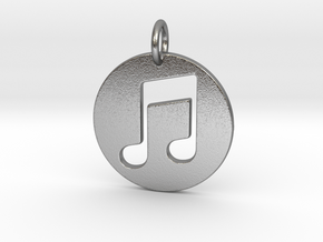 Music Note in Natural Silver