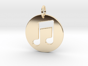 Music Note in 14k Gold Plated Brass