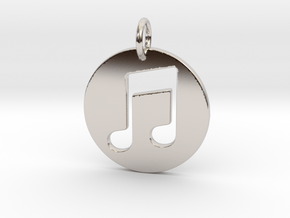 Music Note in Rhodium Plated Brass