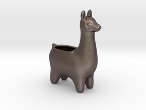 Llama Planters - Small in Polished Bronzed Silver Steel