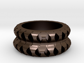 Ø0.699 inch/Ø17.75 Mm Wave Ring Model C in Polished Bronze Steel