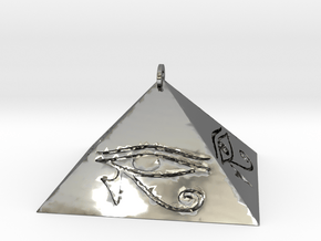 Pyramid Pendant (Engraved) in Fine Detail Polished Silver