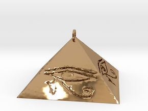 Pyramid Pendant (Engraved) in Polished Brass