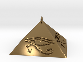 Pyramid Pendant (Engraved) in Polished Bronze