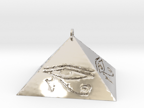 Pyramid Pendant (Engraved) in Rhodium Plated Brass