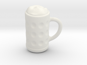 Mug Of Beer Keychain in White Natural Versatile Plastic