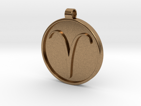 Zodiac KeyChain Medallion-ARIES in Natural Brass