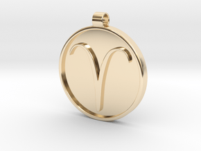 Zodiac KeyChain Medallion-ARIES in 14k Gold Plated Brass