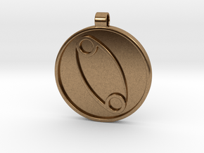 Zodiac KeyChain Medallion-CANCER in Natural Brass