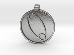 Zodiac KeyChain Medallion-CANCER in Natural Silver