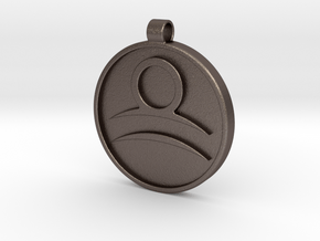 Zodiac KeyChain Medallion-LIBRA in Polished Bronzed Silver Steel