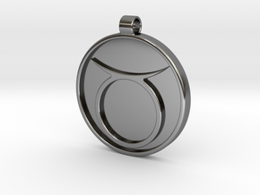 Zodiac KeyChain Medallion-TAURUS in Fine Detail Polished Silver