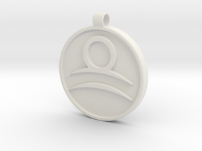 Zodiac KeyChain Medallion-LIBRA in White Natural Versatile Plastic