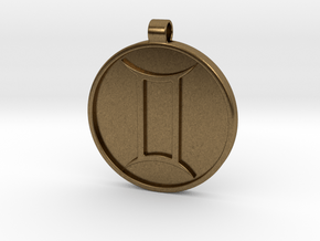 Zodiac KeyChain Medallion-GEMINI in Natural Bronze