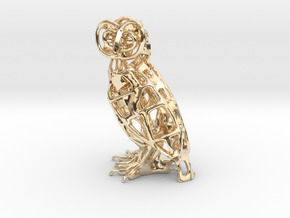 Barn Owl Pendant in 14k Gold Plated Brass