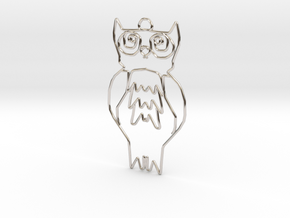 Owl in Rhodium Plated Brass