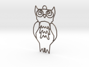 Big Owl in Polished Bronzed Silver Steel