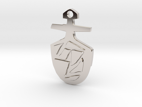 Third Doctor's T.A.R.D.I.S. Key Pendant in Rhodium Plated Brass